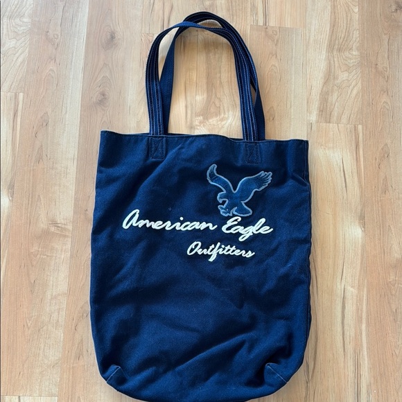 American Eagle Outfitters Handbags - Vintage American Eagle Outfitters Navy Tote Bag Embroidered Logo Shoulder Bag